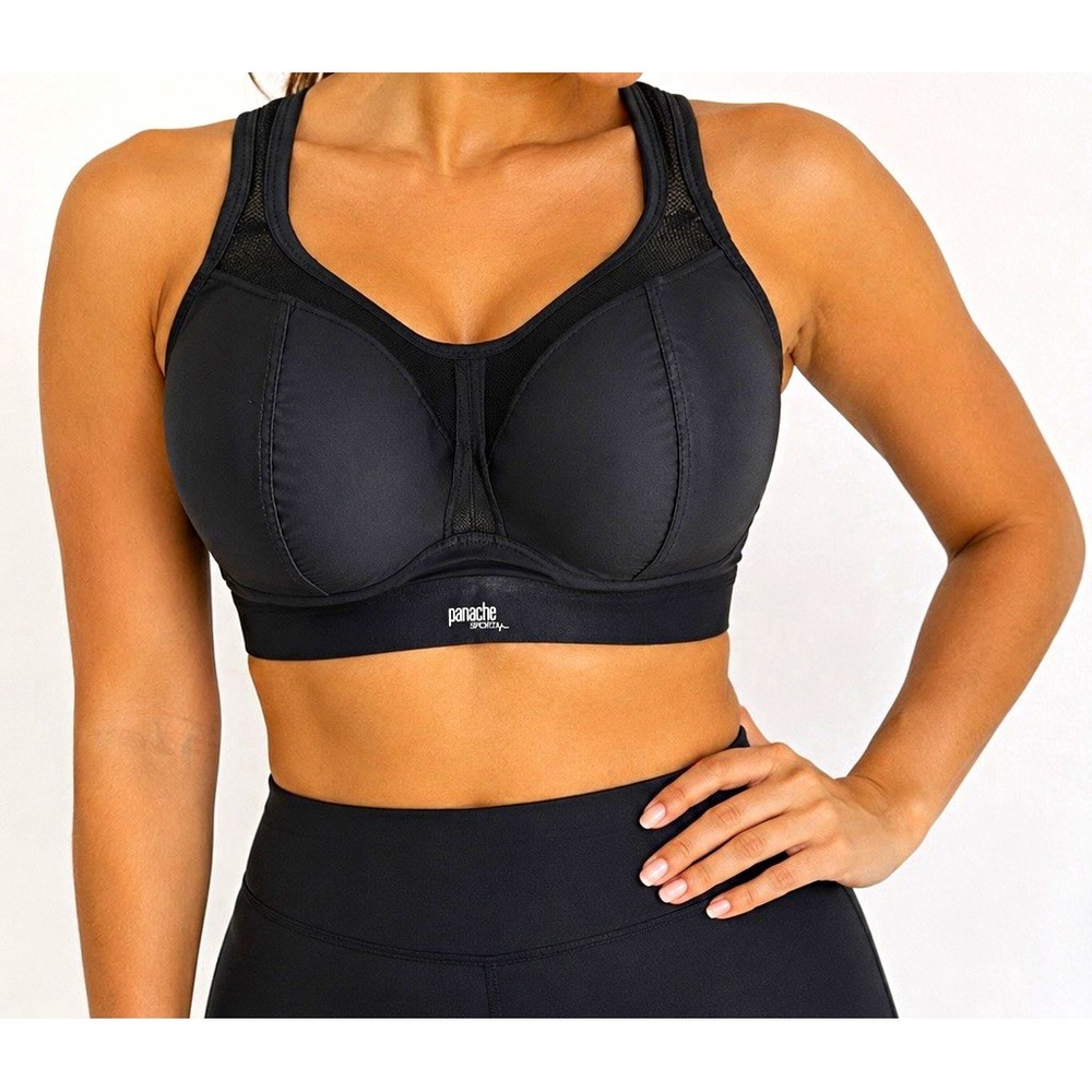 Panache Sport Boundless Non-Wired Sports Bra 7341B Black US 30J UK 30GG